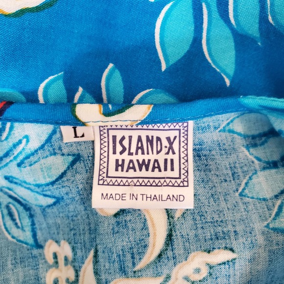 Island X Hawaii Womens Floral Hawaiian Dress Size Large Blue - Picture 4 of 4